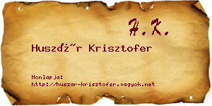 Huszár Krisztofer névjegykártya